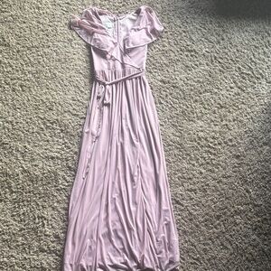 Azazie Light Pink Maxi Dress